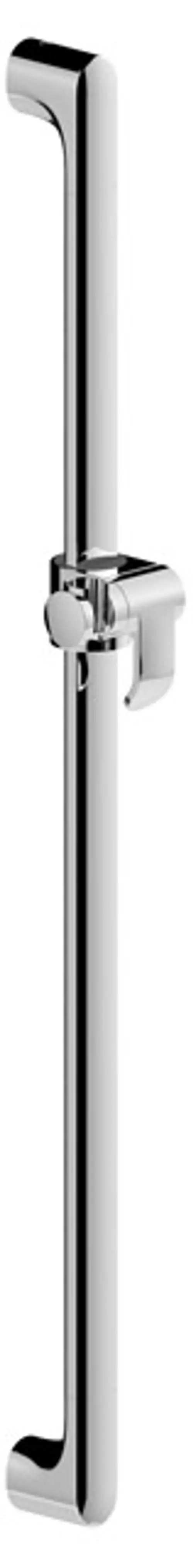 Verchromene Brausestange von Keuco mit Halterung. Längliche, schlanke Form mit Befestigungselement für Duschen oder Brausen. Ideal für die Wandmontage im Bad.